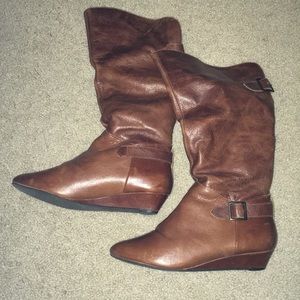 Brown tall boots